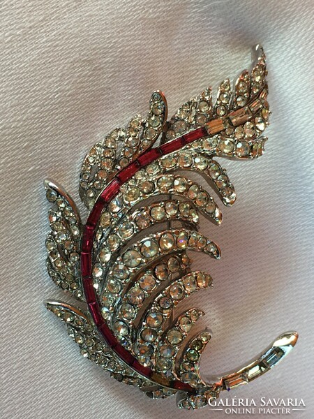 Brooch-special with crystals-silver-plated!!!