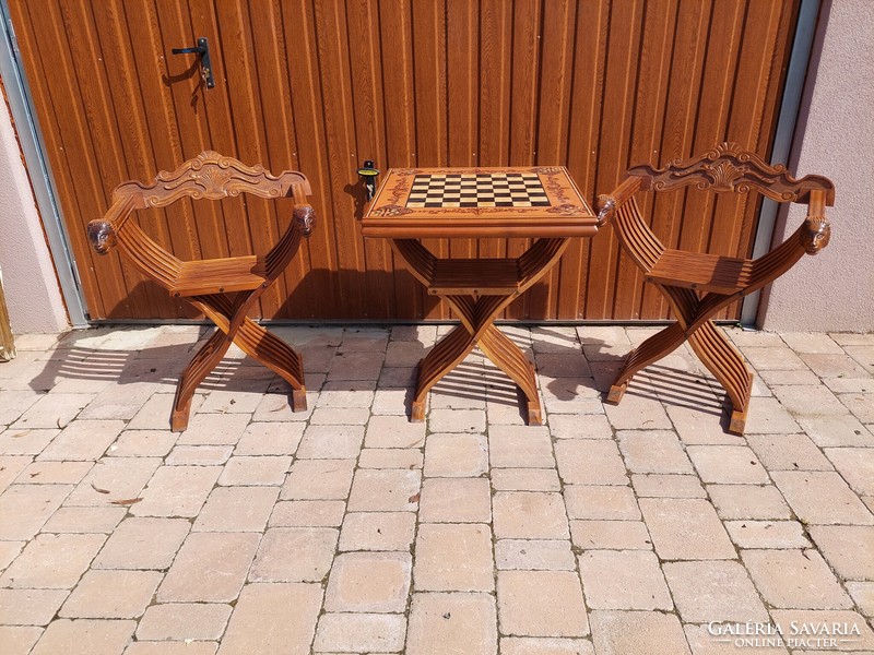 Chess table with 2 chairs