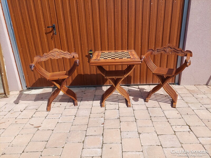 Chess table with 2 chairs