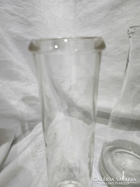 Antique blown bottles with broken milk 2 pieces in one