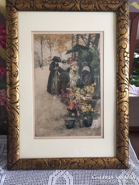 Florist in Art Nouveau frame