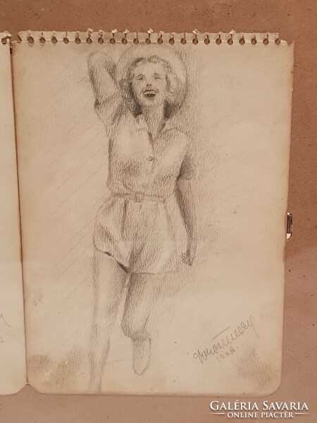 Antique pencil drawing from 1938.