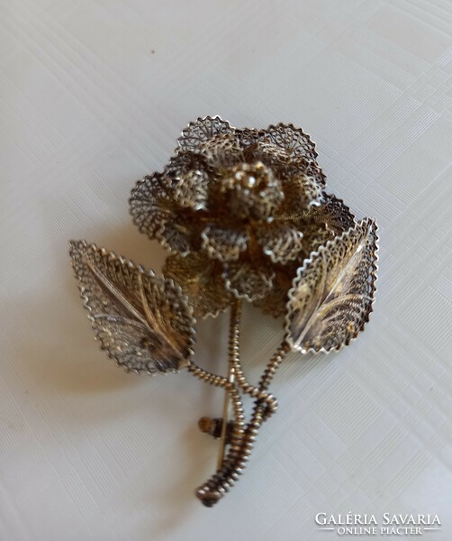 10.8Gm large antique rose 800 attort silver brooch kit