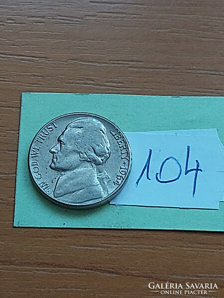 Usa 5 cents 1964 thomas jefferson copper nickel 104