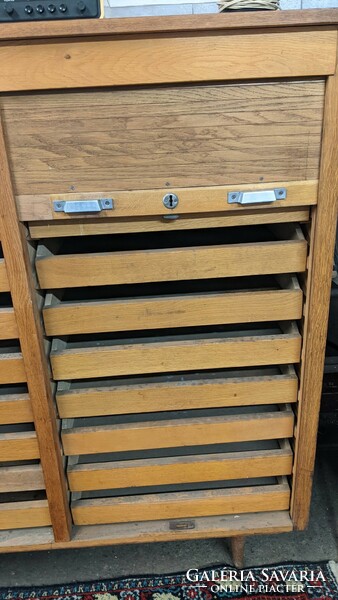 Retro multi-drawer filing cabinet with shutters