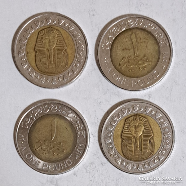 Egyiptom 4 darab bimetál érme 1 Font / Pound (360)