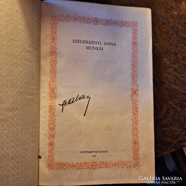 1929- SZEDERKÉNYI ANNA 4 regénye csak egyben olcsón eladó!