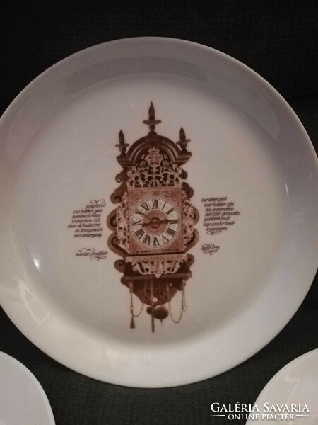 Old clock pattern Mitterteich Bavarian German porcelain plate set