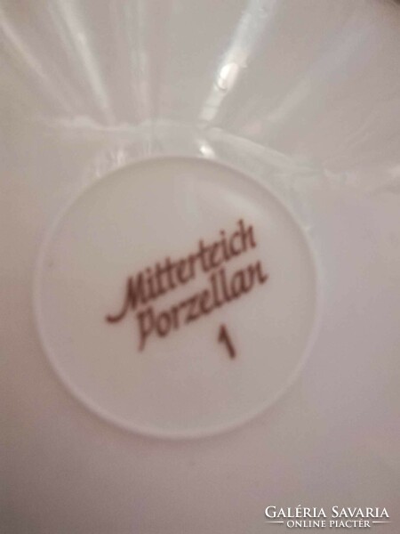 Régi óramintás Mitterteich Bavaria német porcelán tányérkészlet