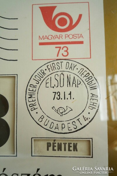 Vintage retro 70s perpetual calendar wall calendar postal raven advertising sign post office advertising