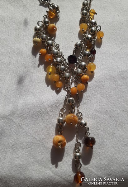 Amber stone, necklace with 925 sterling silver fittings!