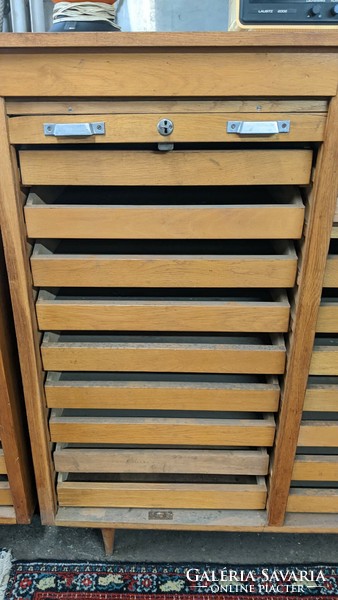 Retro multi-drawer filing cabinet with shutters