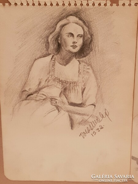 Antique pencil drawing from 1938.
