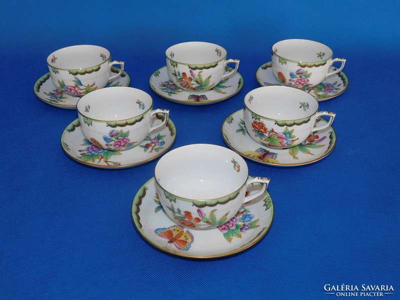 Set of 6 teacups with Victoria pattern from Herend