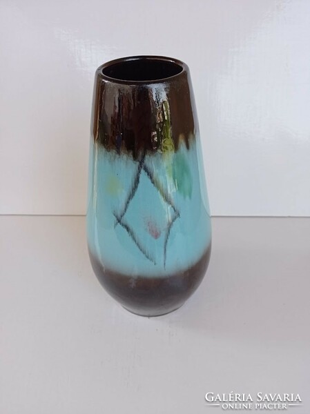 Retro west germany turquoise ceramic vase