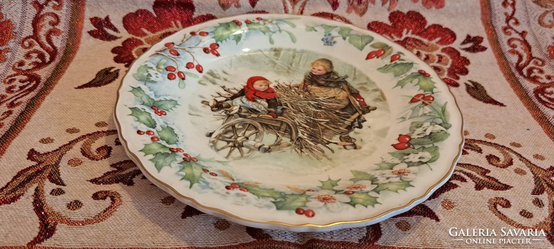 Exclusive Art Nouveau children's decorated porcelain plate, Christmas decorative plate 4 (l4021)