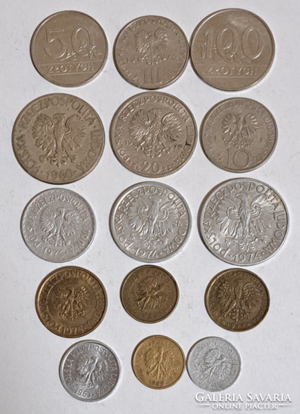 15 darab 0,10 -100 Zloty, Groszy Lengyelország, mind más (T-20)