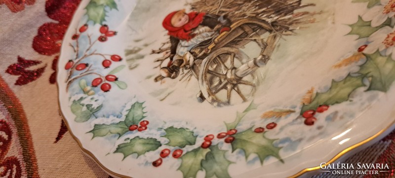 Exclusive Art Nouveau children's decorated porcelain plate, Christmas decorative plate 4 (l4021)