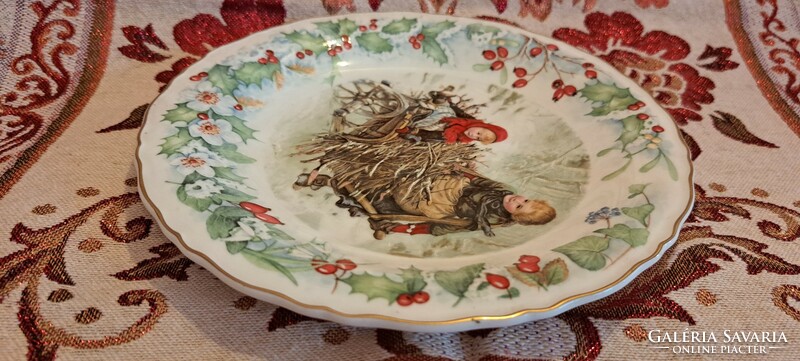 Exclusive Art Nouveau children's decorated porcelain plate, Christmas decorative plate 4 (l4021)