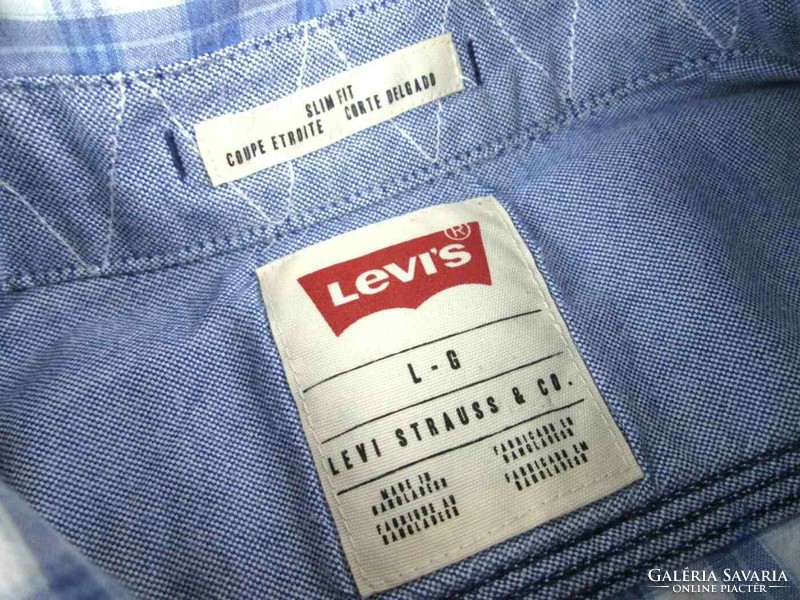 EREDETI LEVIS (L) SPORTOS ELEGÁNS KOCKÁS HOSSZÚ UJJÚ FÉRFI ING