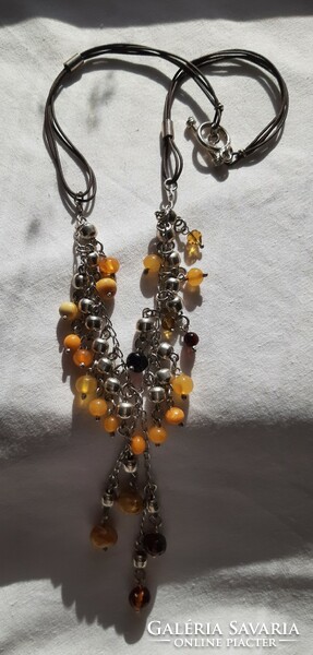 Amber stone, necklace with 925 sterling silver fittings!