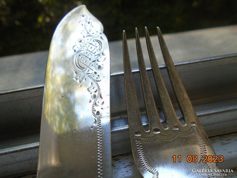 1893 Sheffield c.J. Allen&sidney darwin victorian silver plated fish set with silver rings