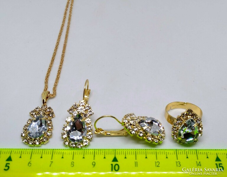 Clear crystal jewelry set with watch 78