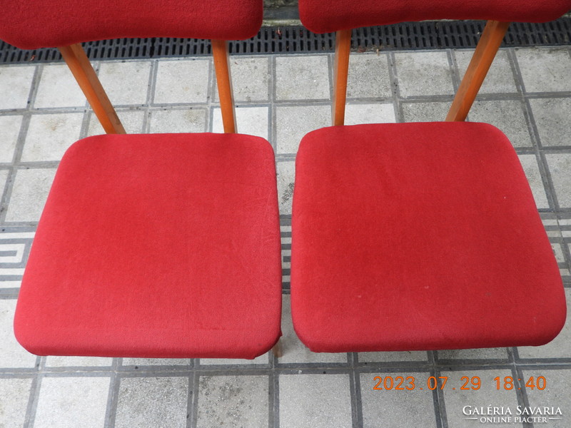 2 pieces of old, red velvet chairs for sale