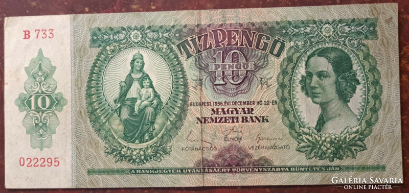 10 Pengő bankjegy 1936 (21)