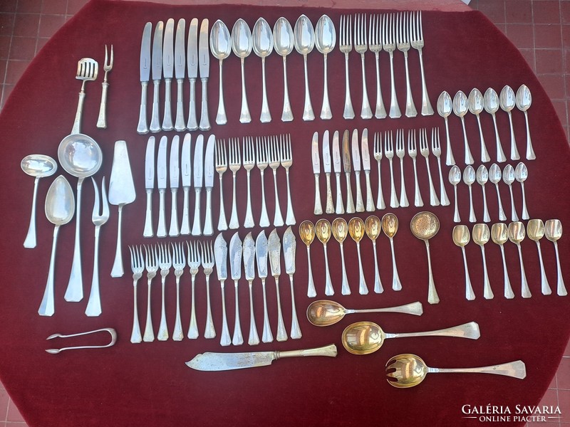 6 Personal silver cutlery set 91 pieces bachruch