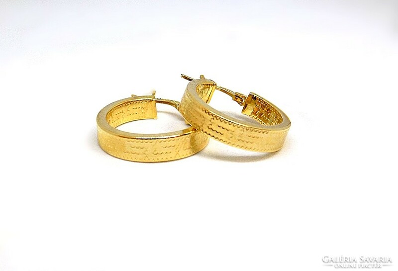 Gold engraved hoop earrings (zal-au106035)