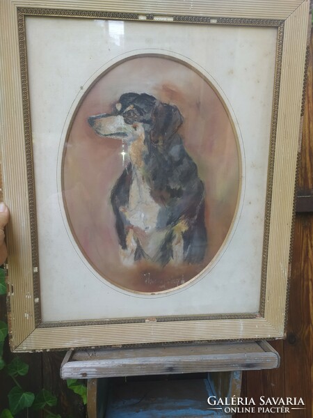 Doggy antique painting picture