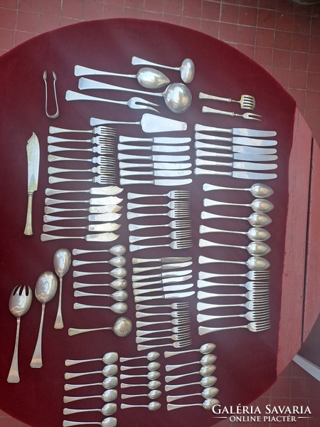 6 Personal silver cutlery set 91 pieces bachruch