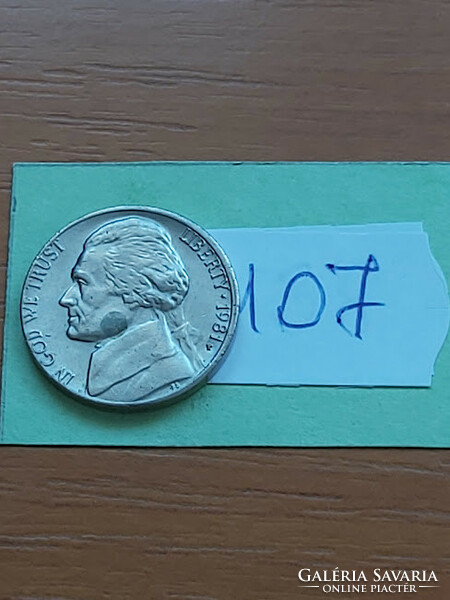 Usa 5 cents 1981 / p, thomas jefferson, copper-nickel 107