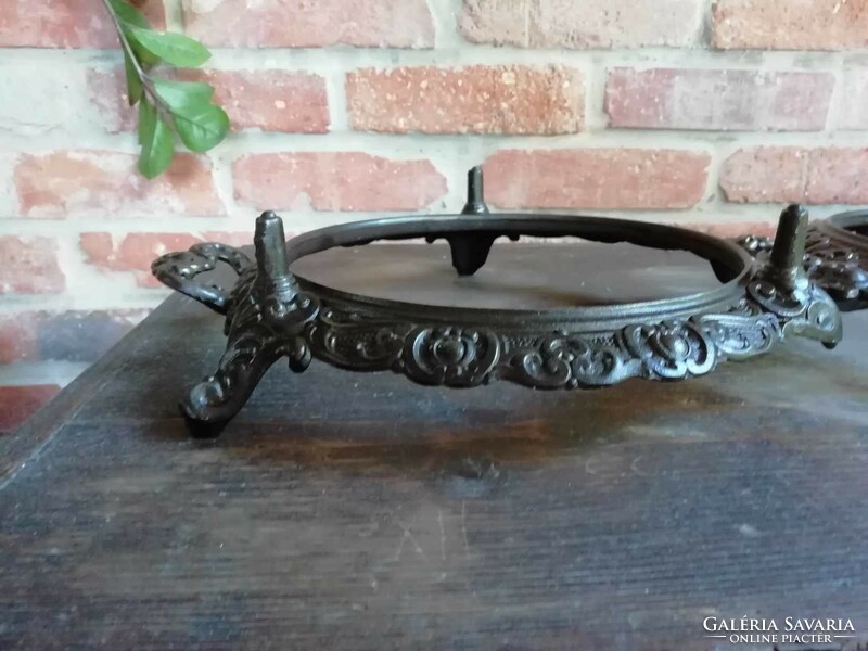 Utensil holder for a gas stove from the beginning of the 20th century, nice cast iron decoration, possibly a utensil coaster