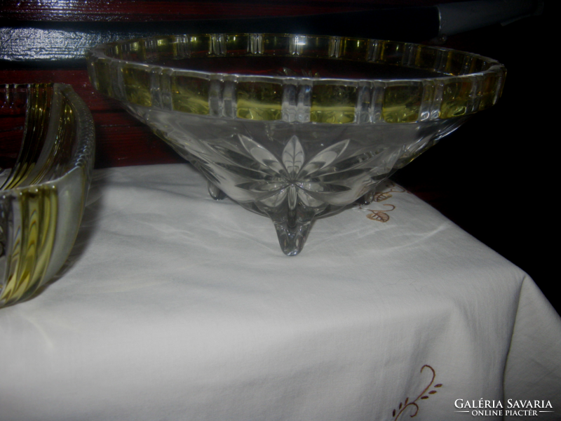 Old colorful crystal bowl 3 pieces