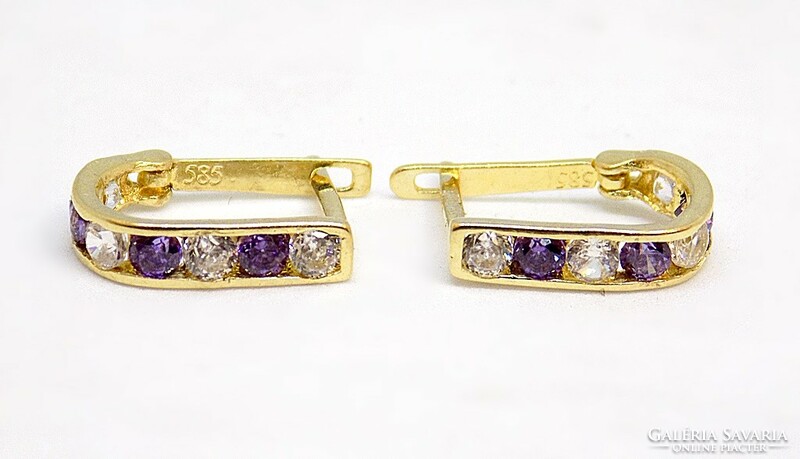 Gold earrings with stones (zal-au104835)