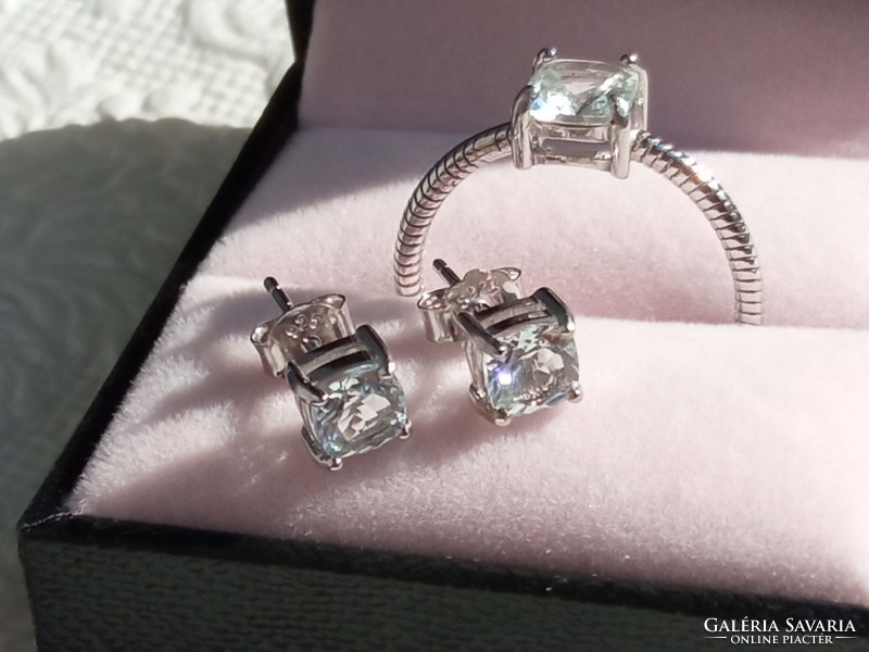 Aquamarine 925 silver set