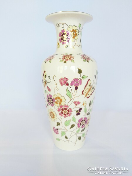 Zsolnay's hand-painted butterfly vase 26 cm. Flawless!