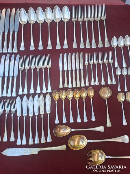 6 Personal silver cutlery set 91 pieces bachruch