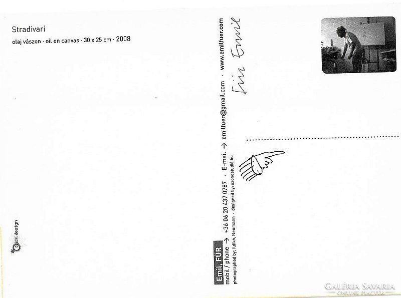 Für Emil festményének reprodukciója képeslapon - postatiszta