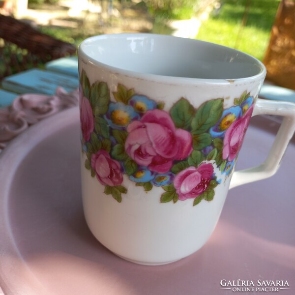 Old Czech floral mug