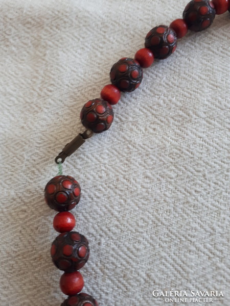 Lovely red wooden necklace