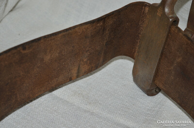 Antique leather firefighter safety belt