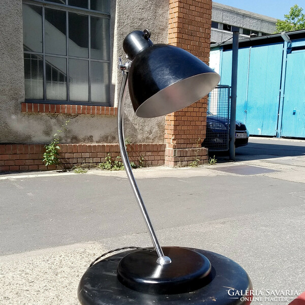 Bauhaus desk lamp renovated /black - chrome/ - vinyl shade
