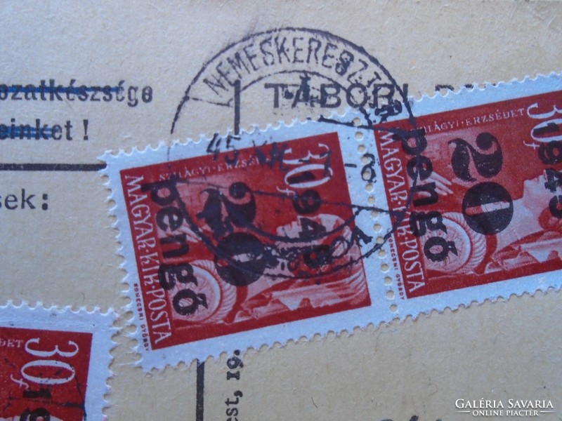 S5.25  Inflációs   Tábor posta levlap Nemeskeresztúr  -Ederics Celldömölk 1945.Xii.3  Marcal vt