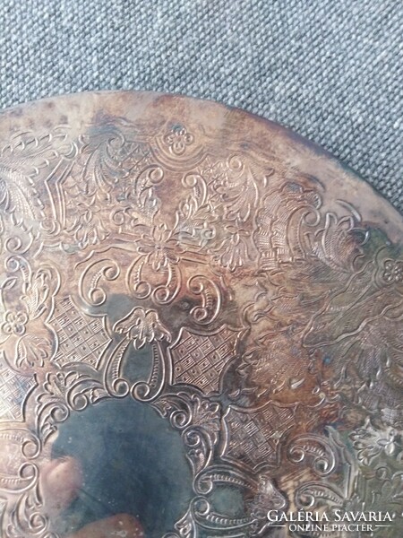 Silver-plated dish coaster - with antique character