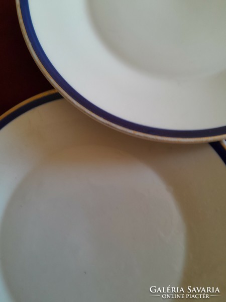 Pair of Zsolnay blue gold plated plates