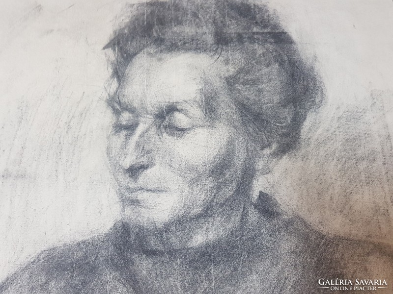 Old drawing, portrait. László Balogh