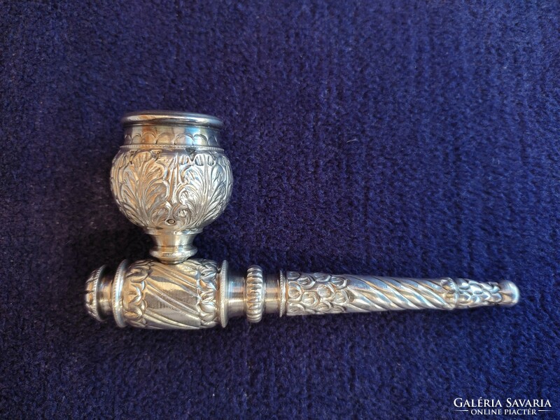 Silver opium pipe